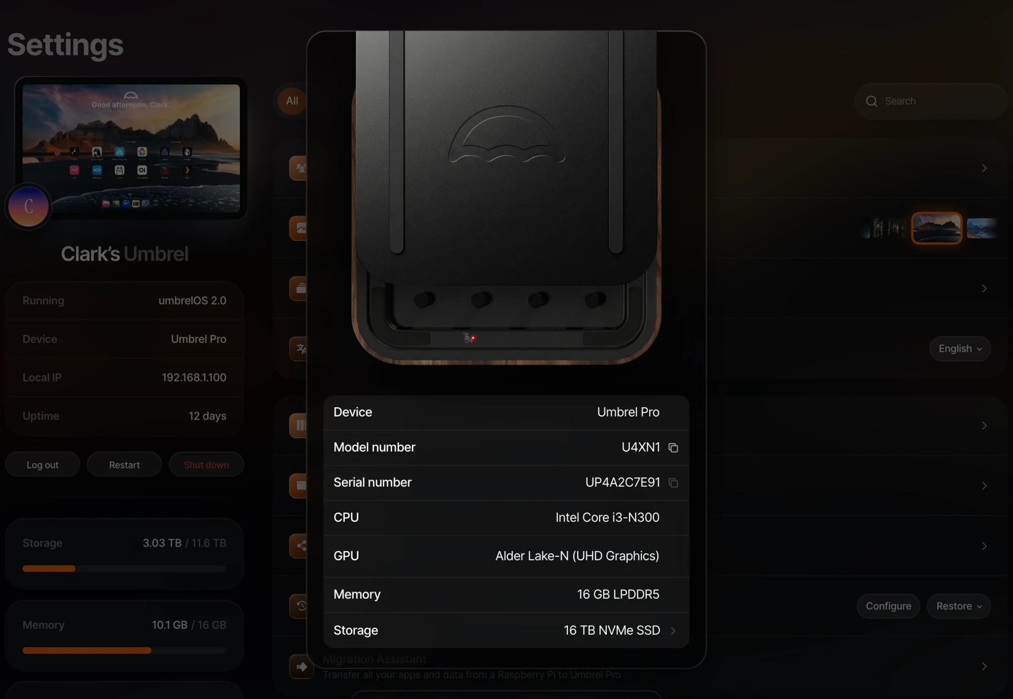 Device info showing the GPU detail