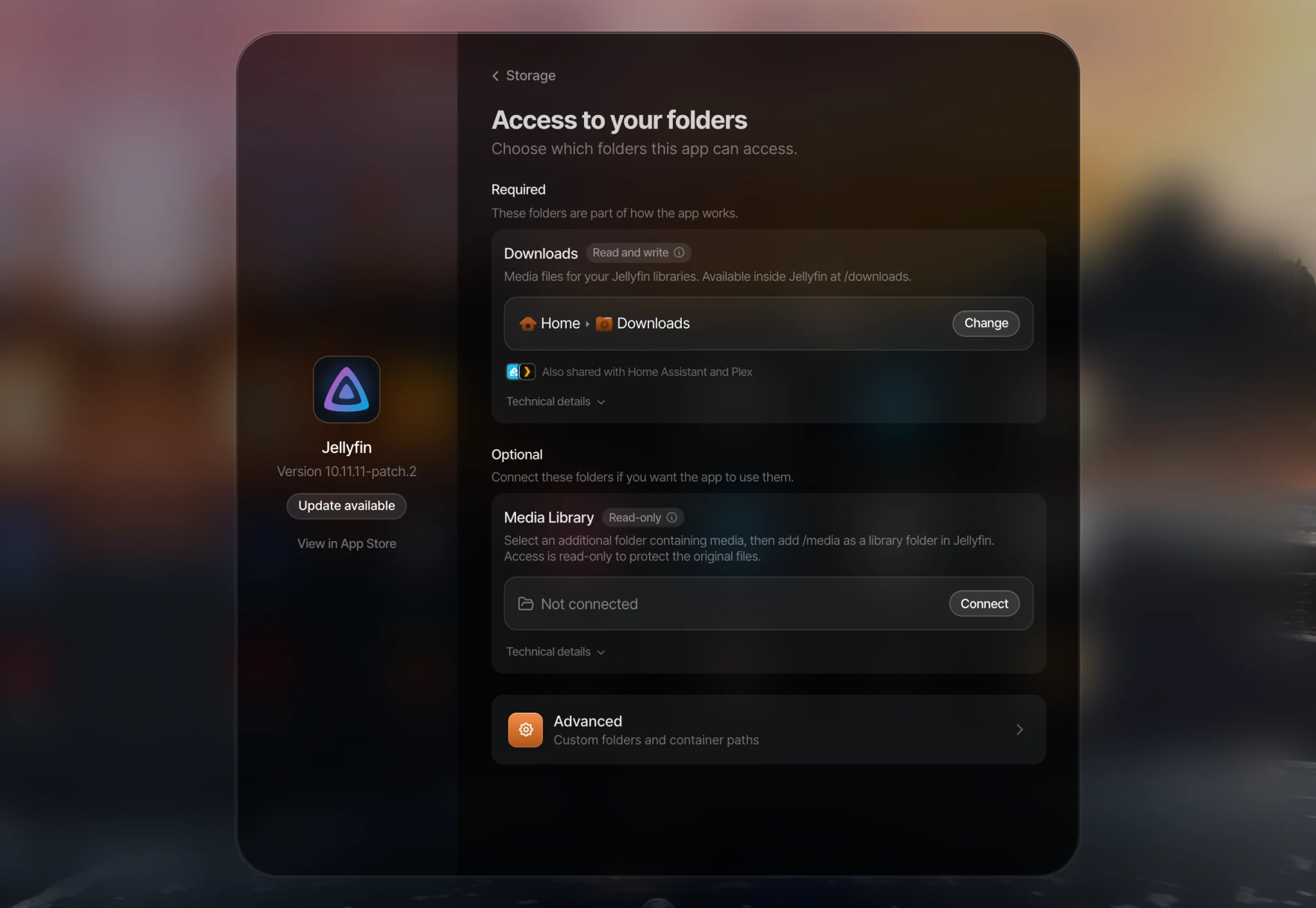Required and optional folders for Jellyfin