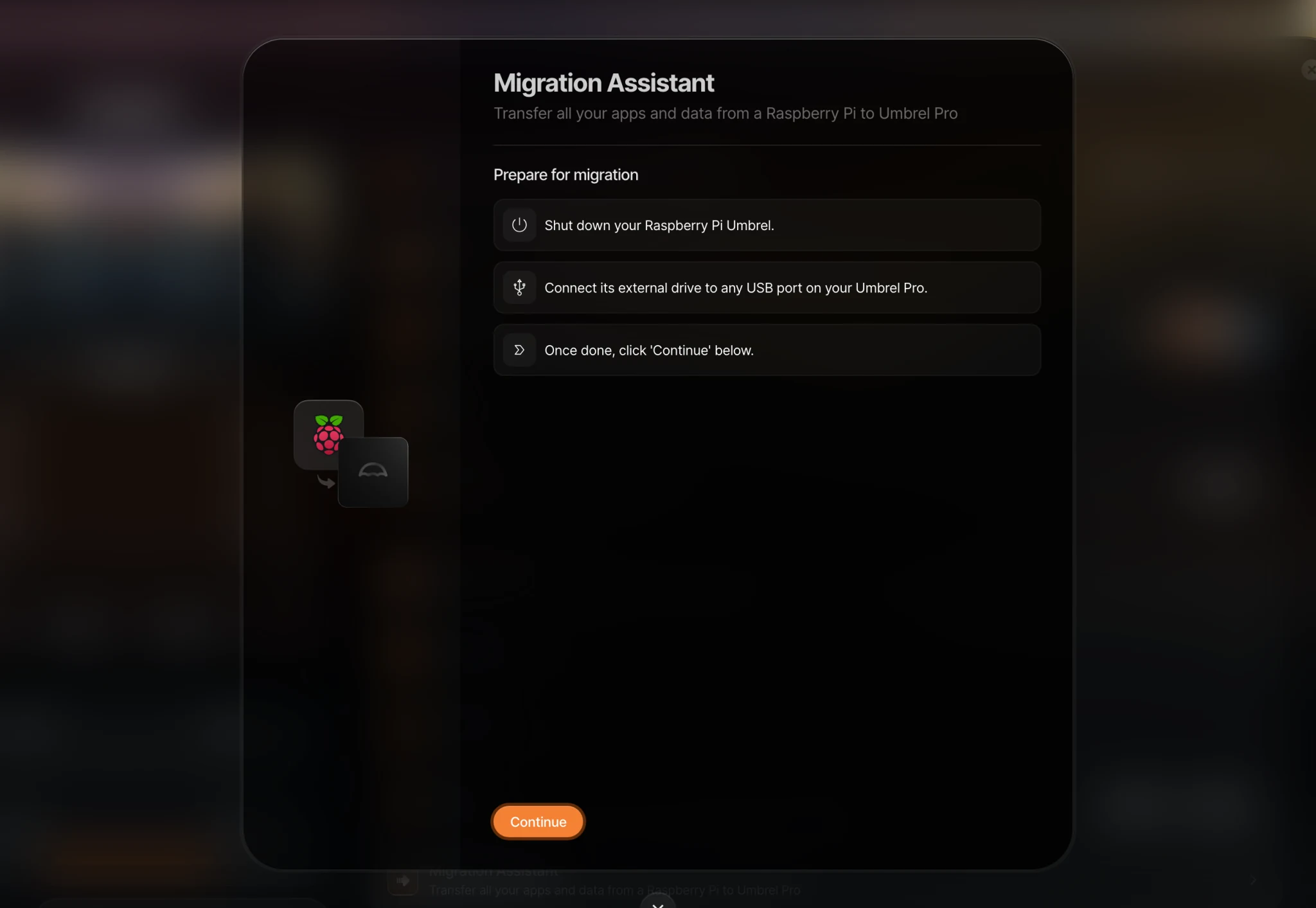Migration Assistant detail