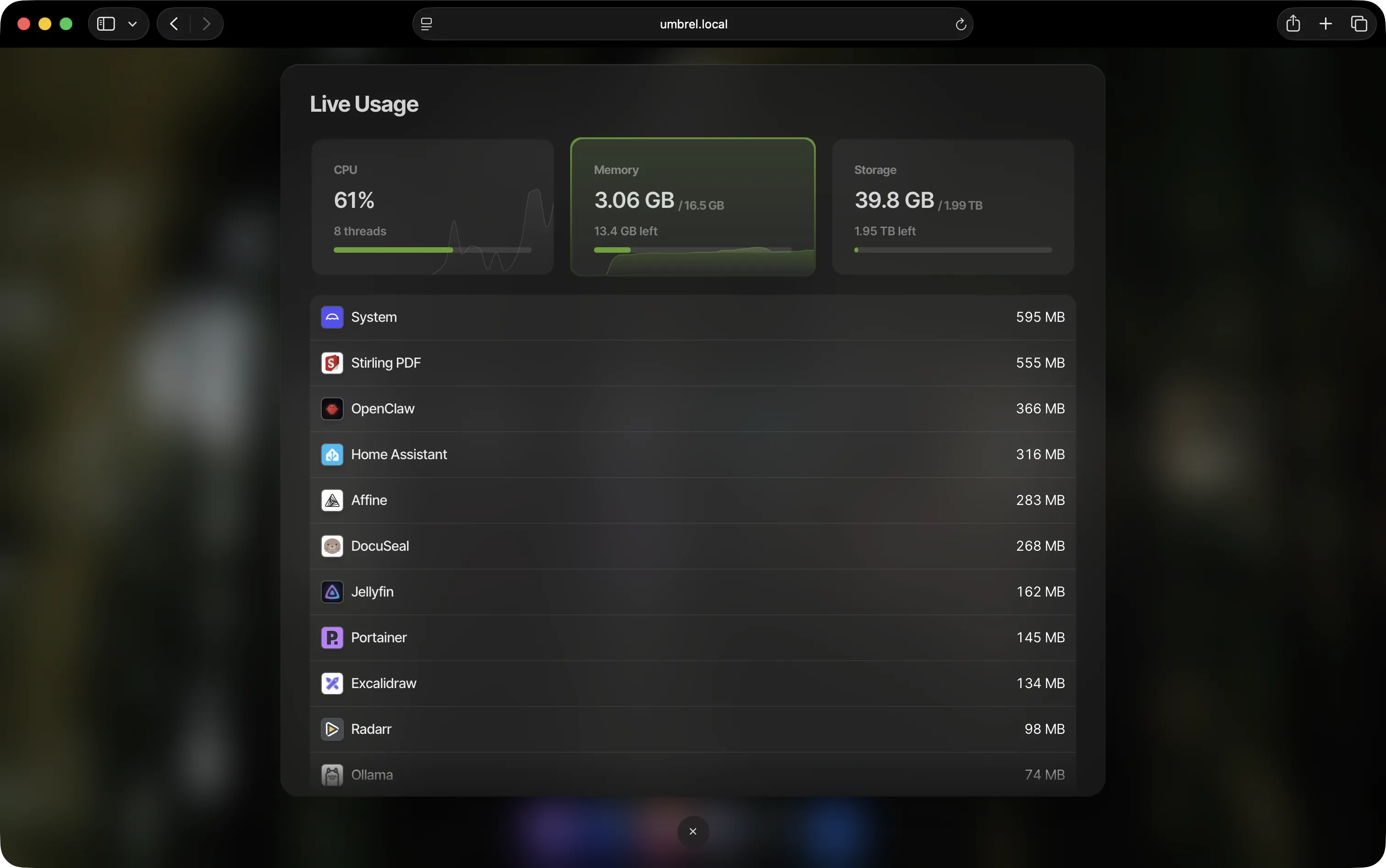 Live Usage