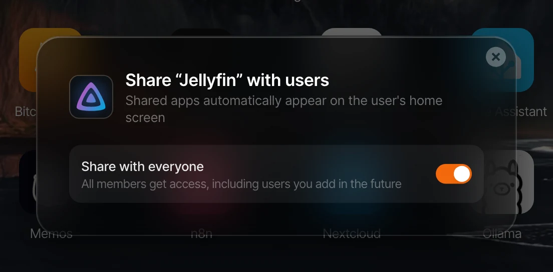 Share an app with users detail