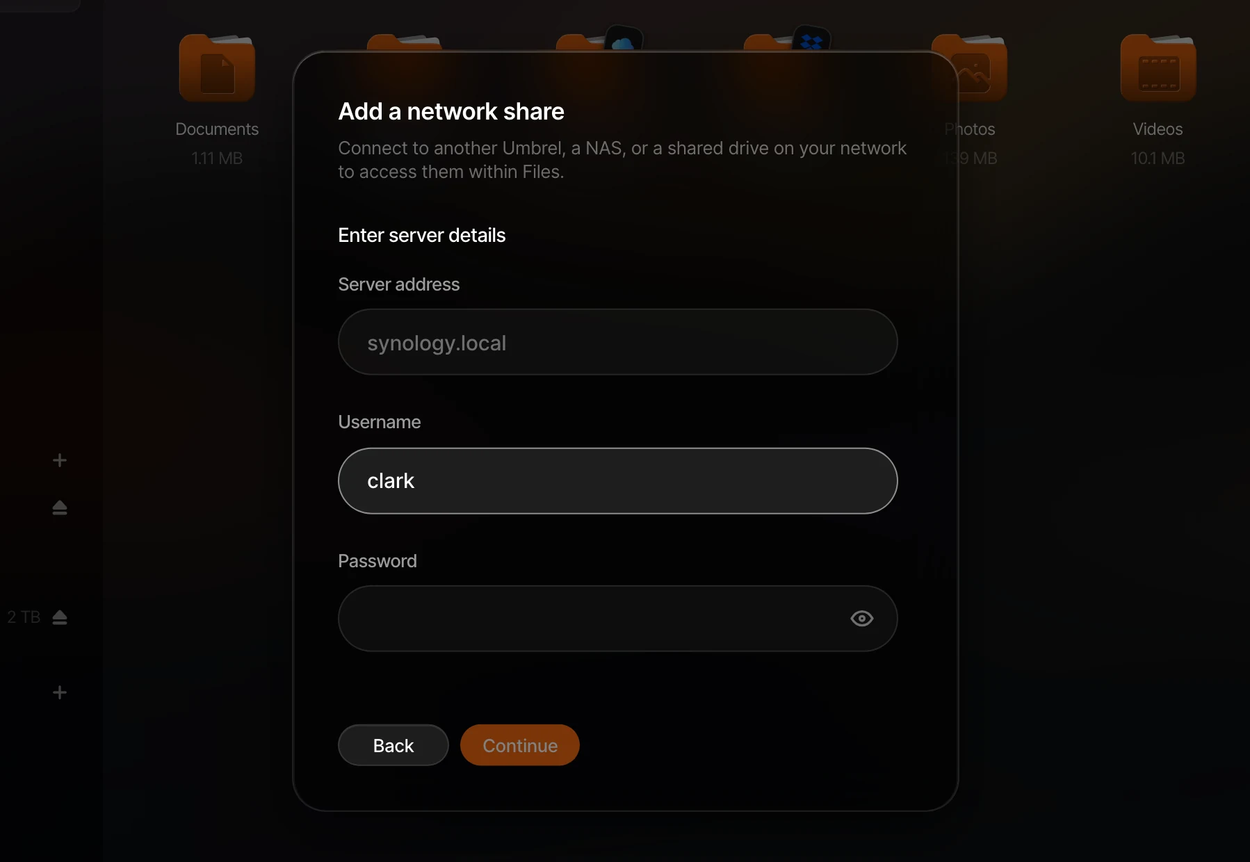 Adding a network device manually detail