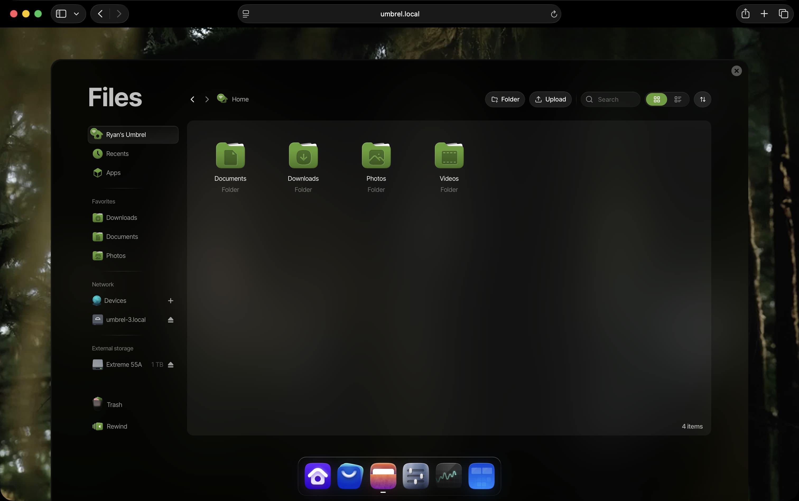 Files on umbrelOS