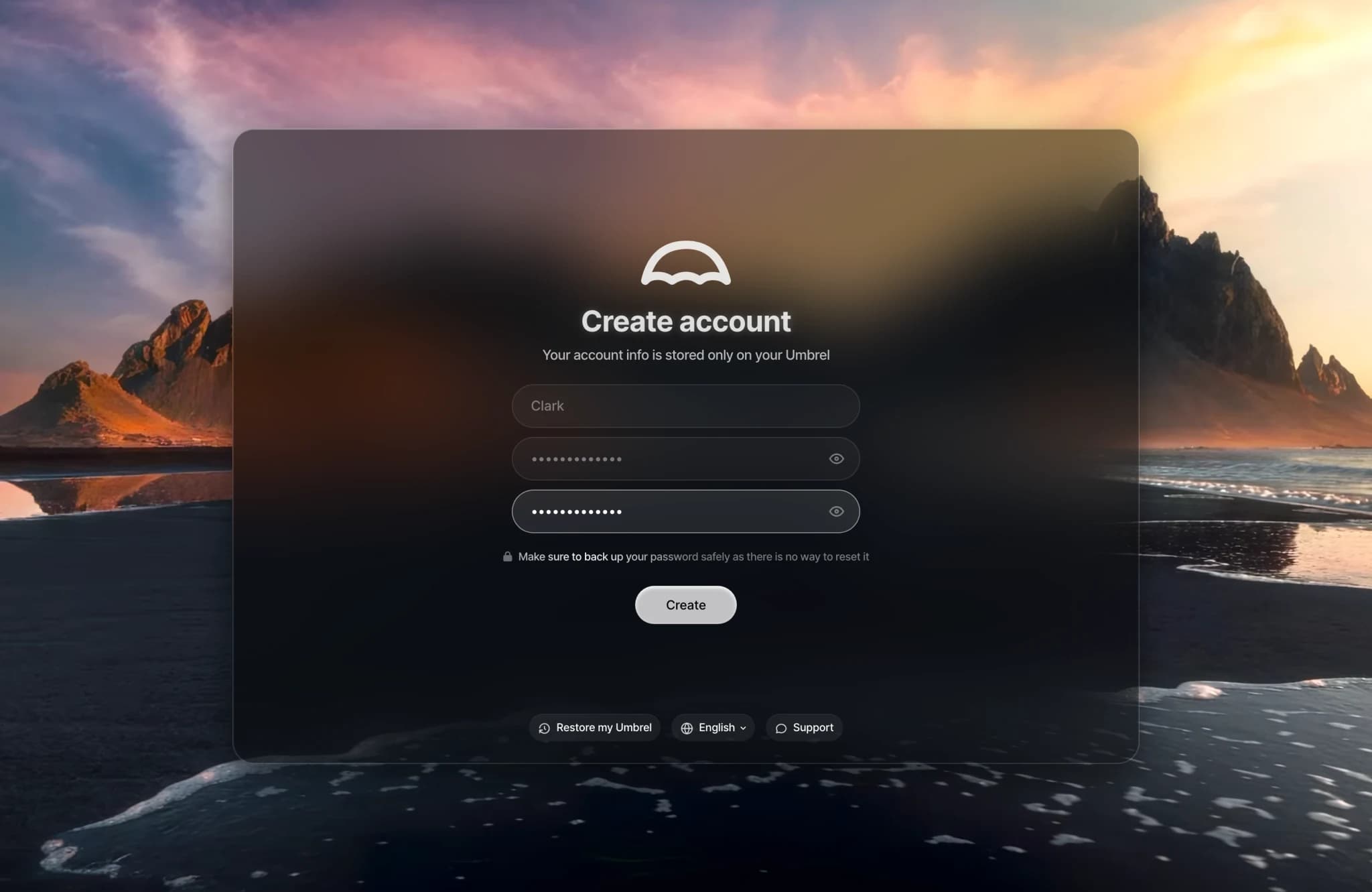 Create your account