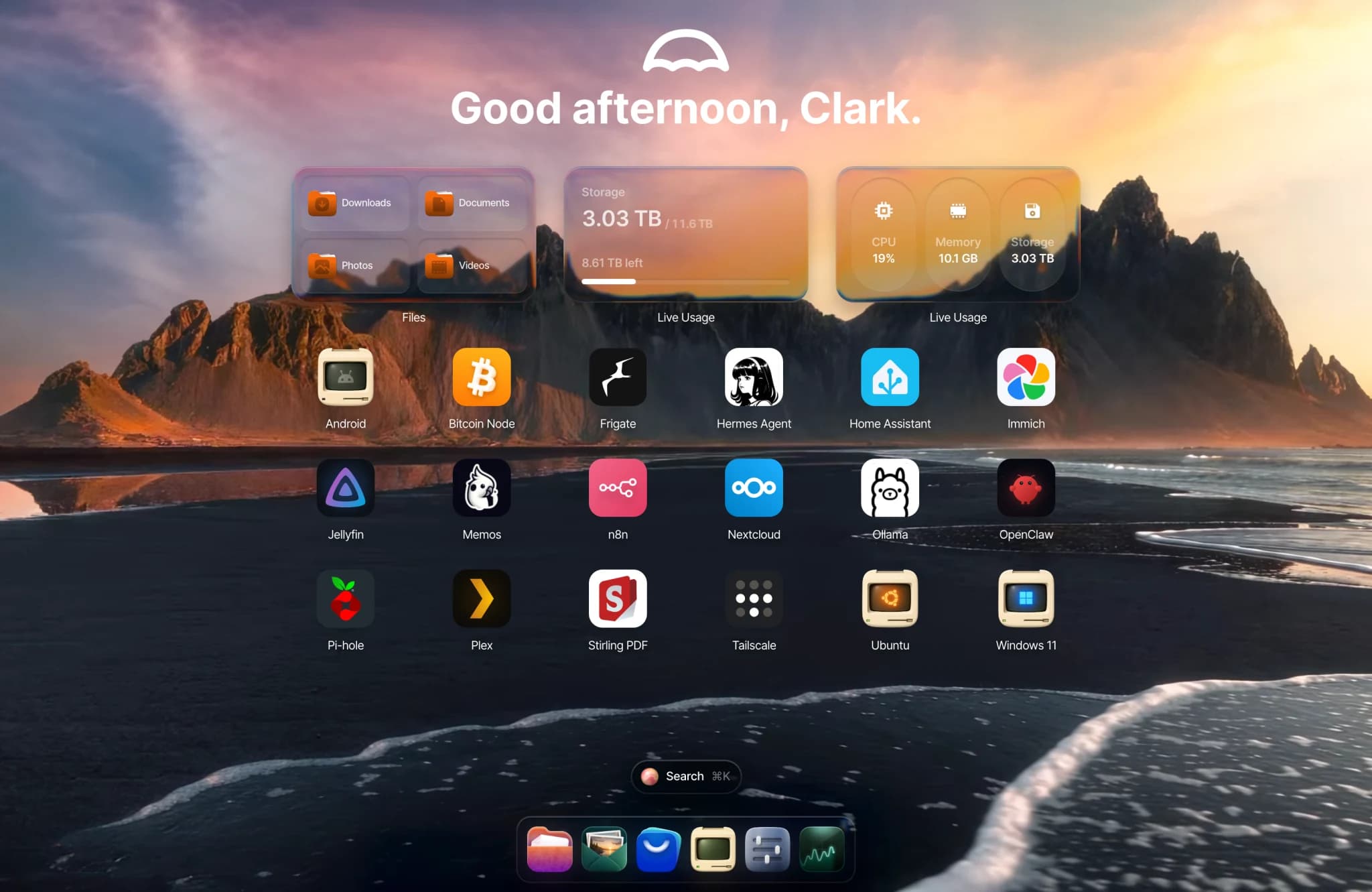 umbrelOS dashboard