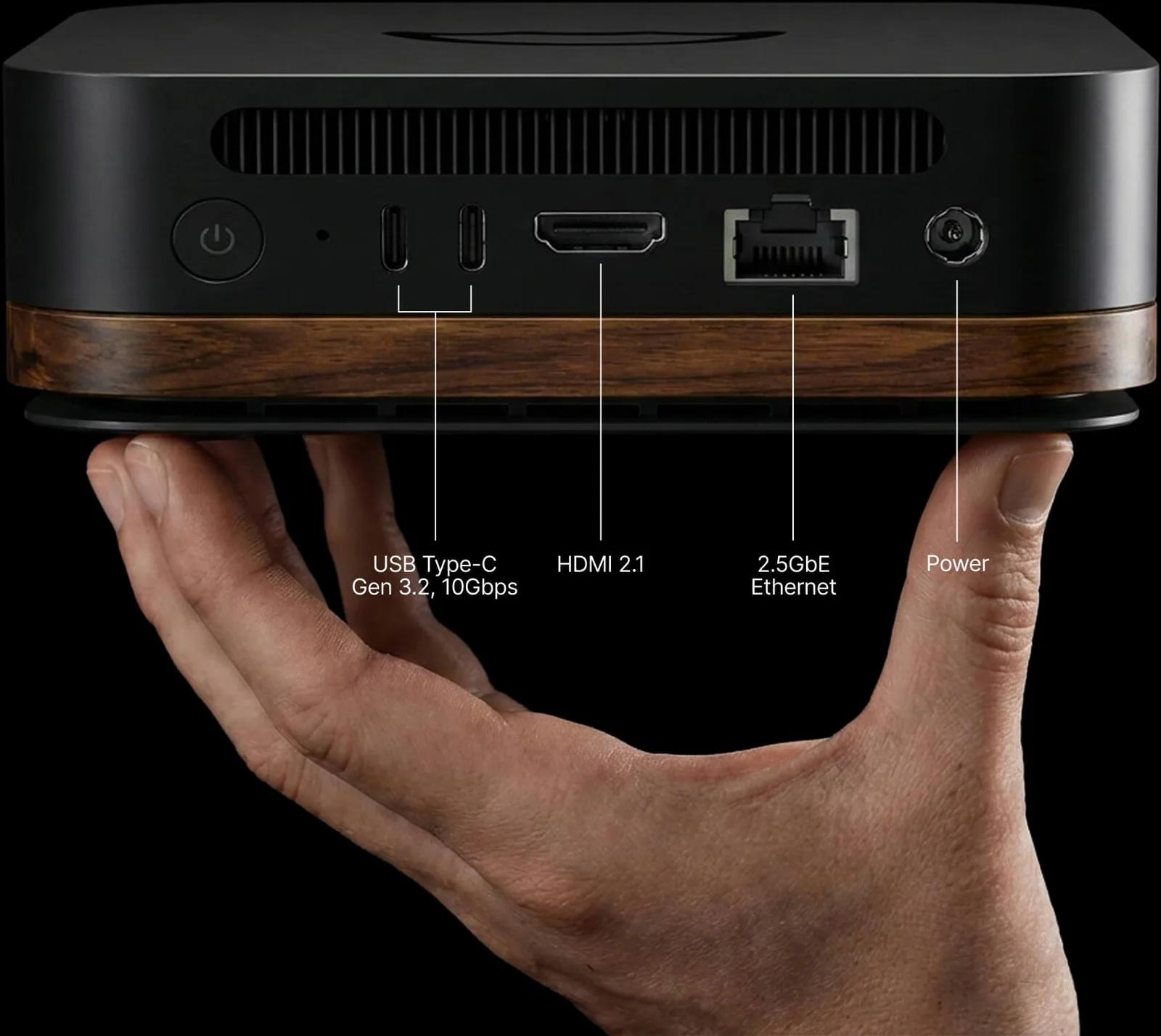 The back of Umbrel Pro showing its ports