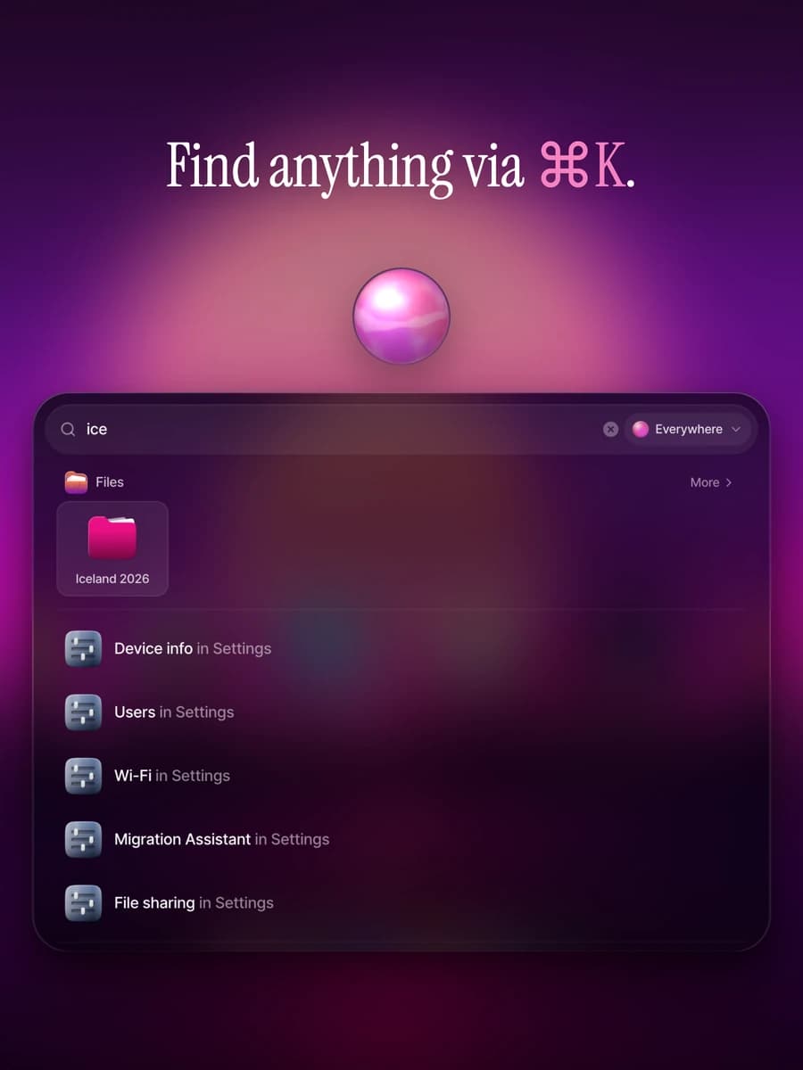 Find anything via ⌘K.