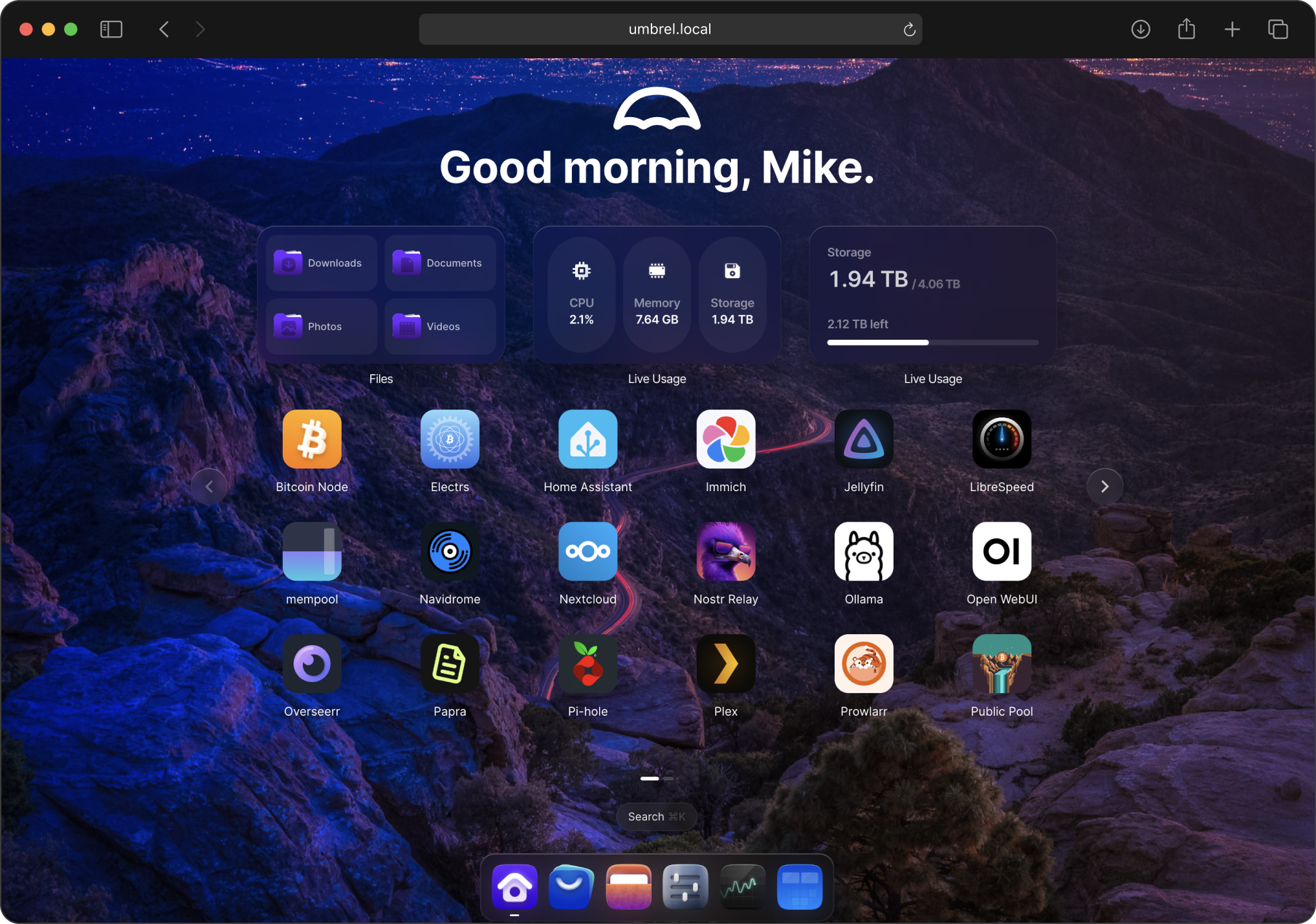 umbrelOS Dashboard 1