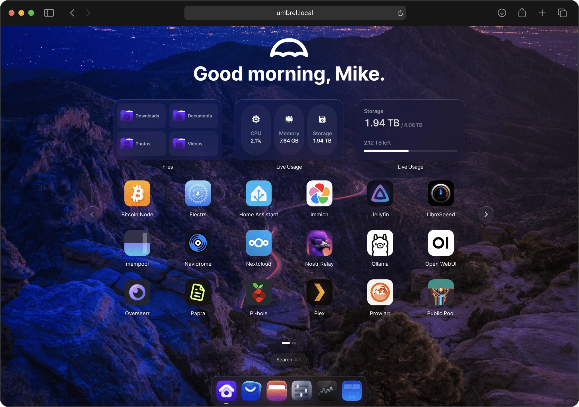 umbrelOS Dashboard 1
