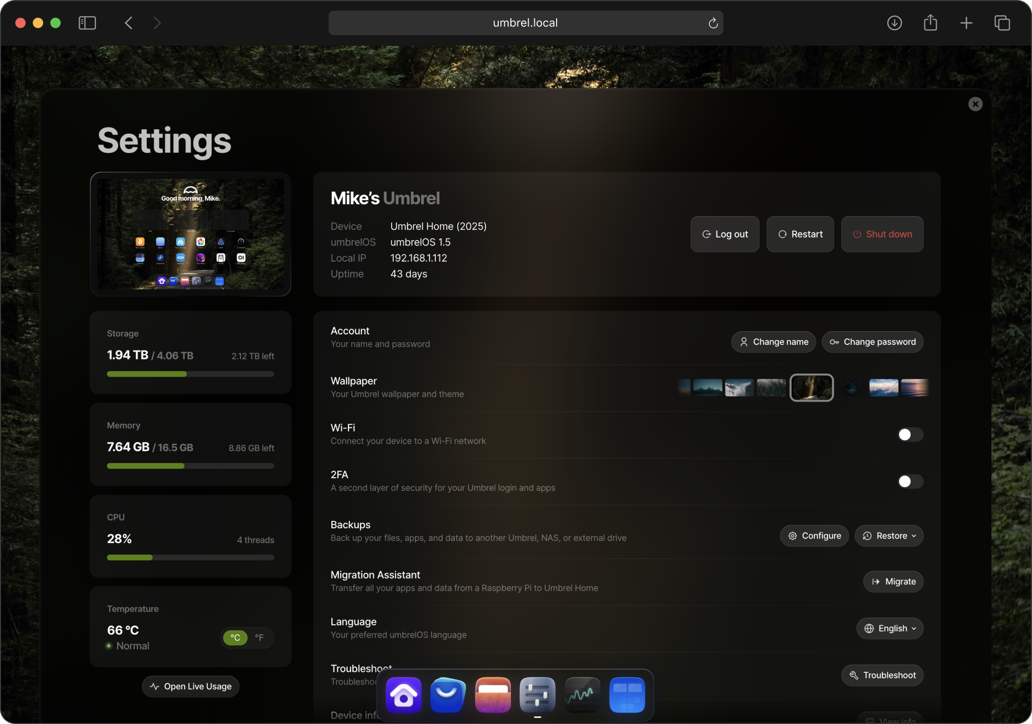 umbrelOS Dashboard 3