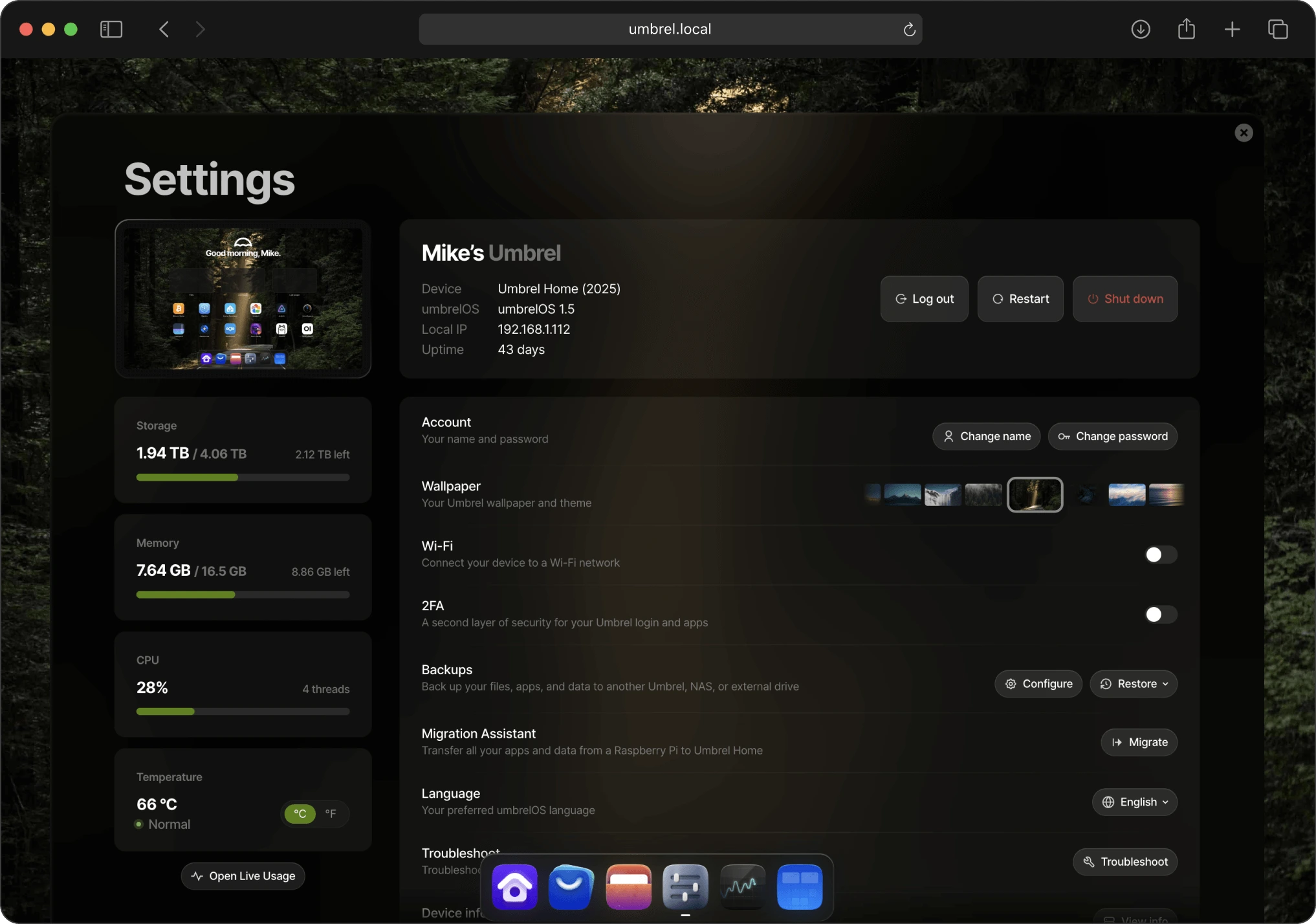 umbrelOS Dashboard 3